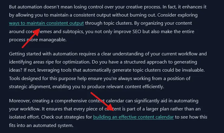 Smart internal linking in RankAhead